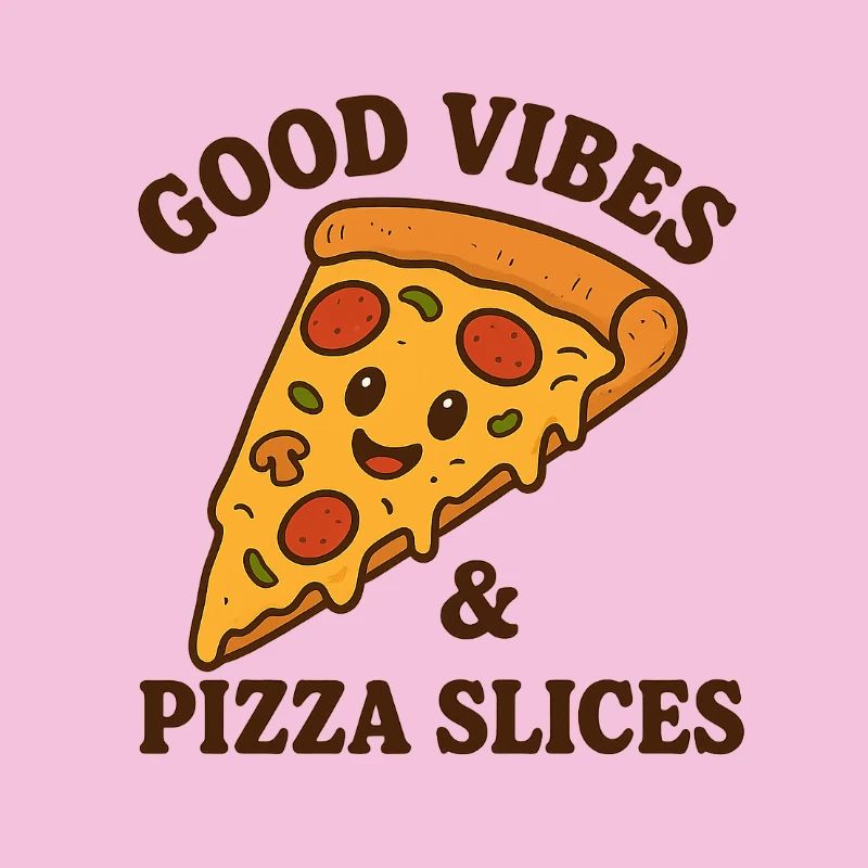 Illustration de tranche de pizza heureuse