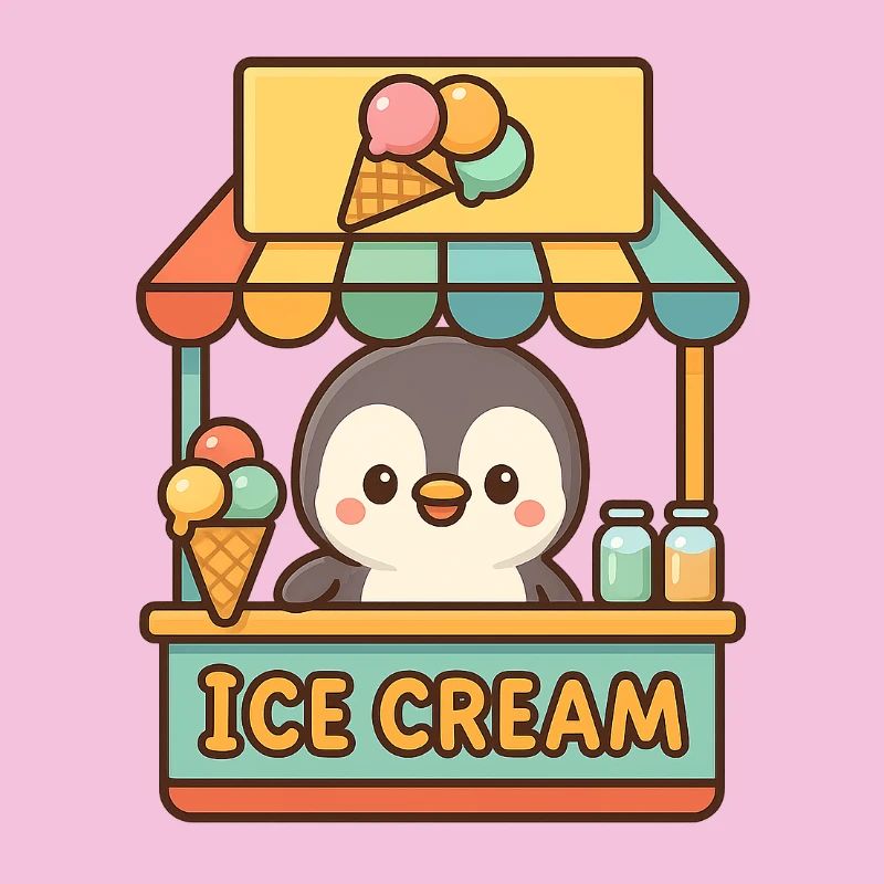 Little Penguin vend des glaces