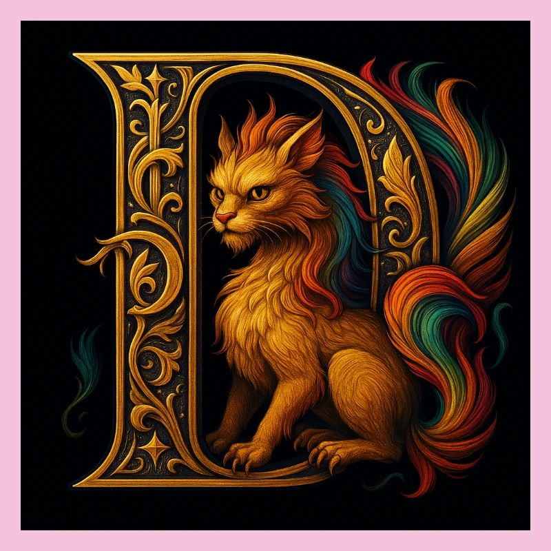 D - Magical ornament with cat-like creature