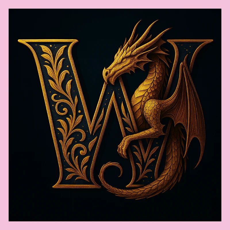 W – Magisches Ornament mit Drachen