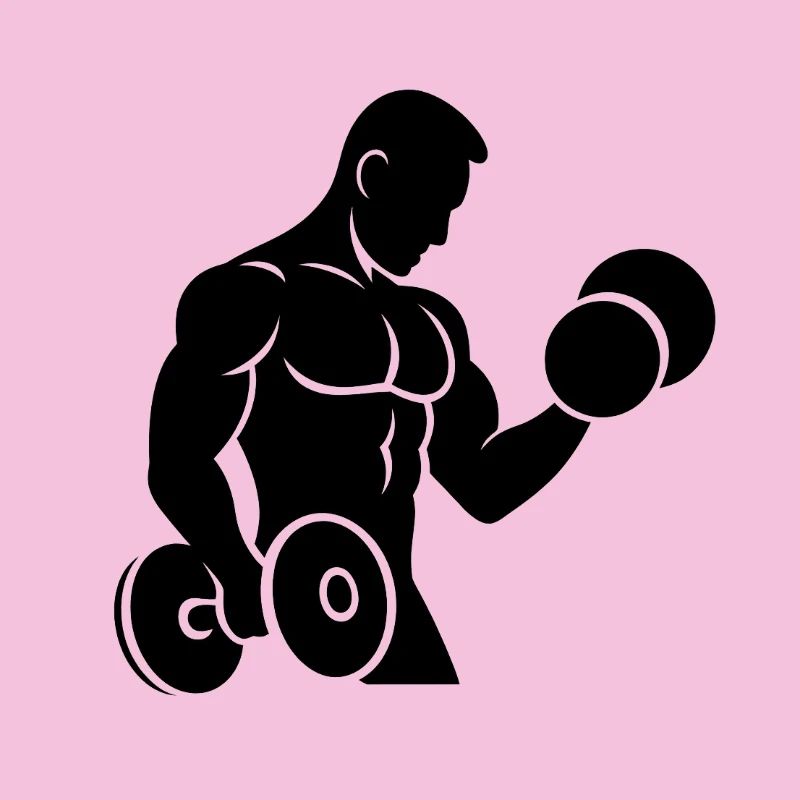Muscle man doing strength training