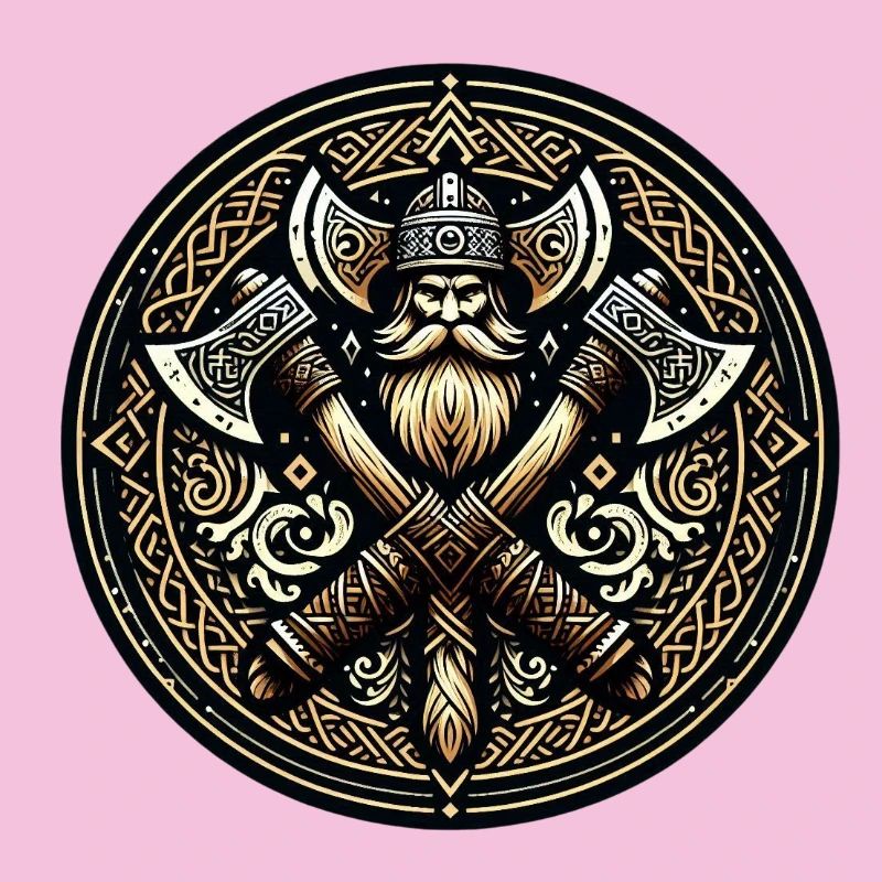 Viking warrior with axes