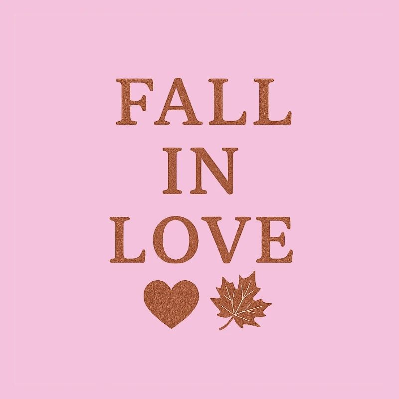 Autumn Love Lettering with Maple Leaf