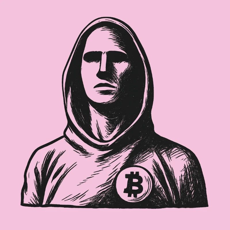 Anonymer Hacker mit Bitcoin-Logo