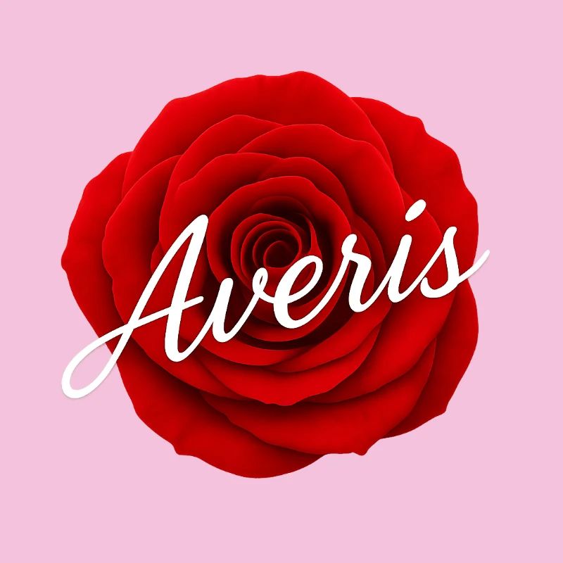 Rote Rose mit Avenir-Textdesign