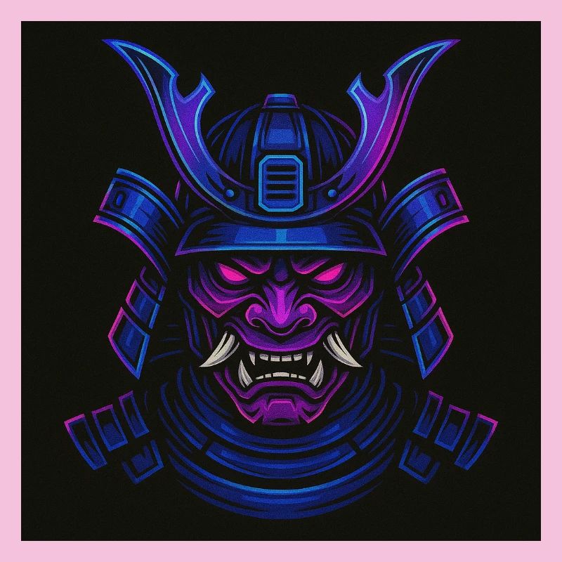 Neon Samurai Maske