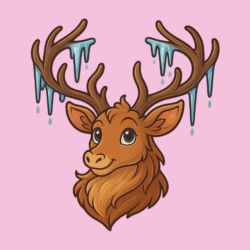 Winter deer with icicles
