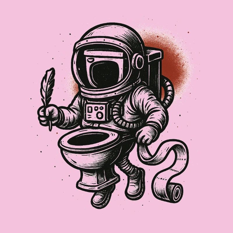 Astronaute dans les toilettes