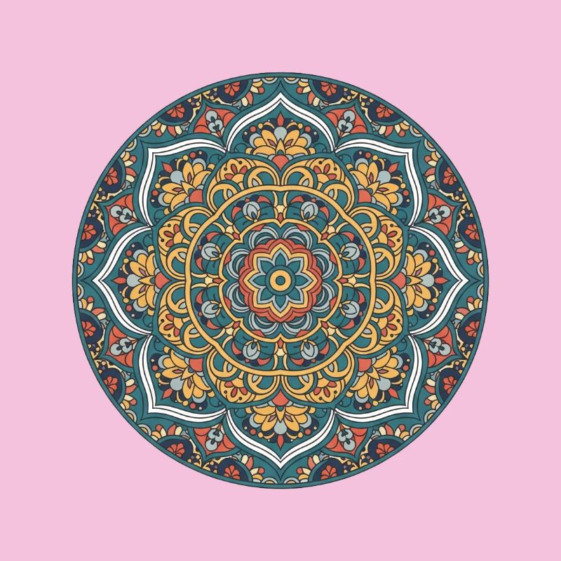 Mandala Circle Pattern in Blue Gold