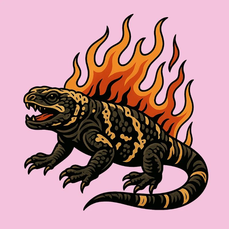 Flammen Gila-Krustenechse