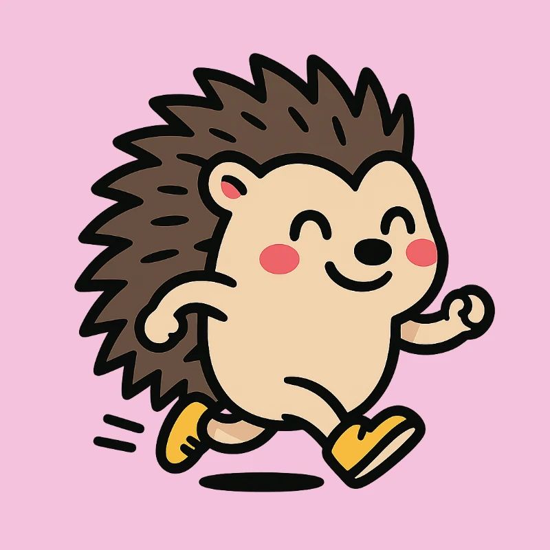 Igel Sprinter Niedliches Maskottchen