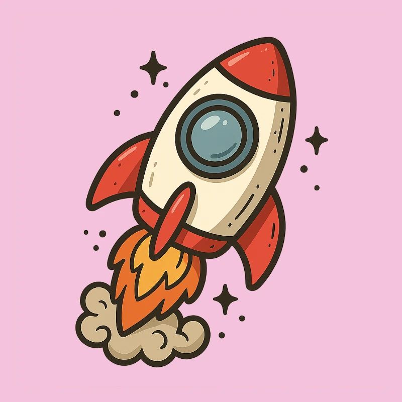 Fusée cartoon spatiale