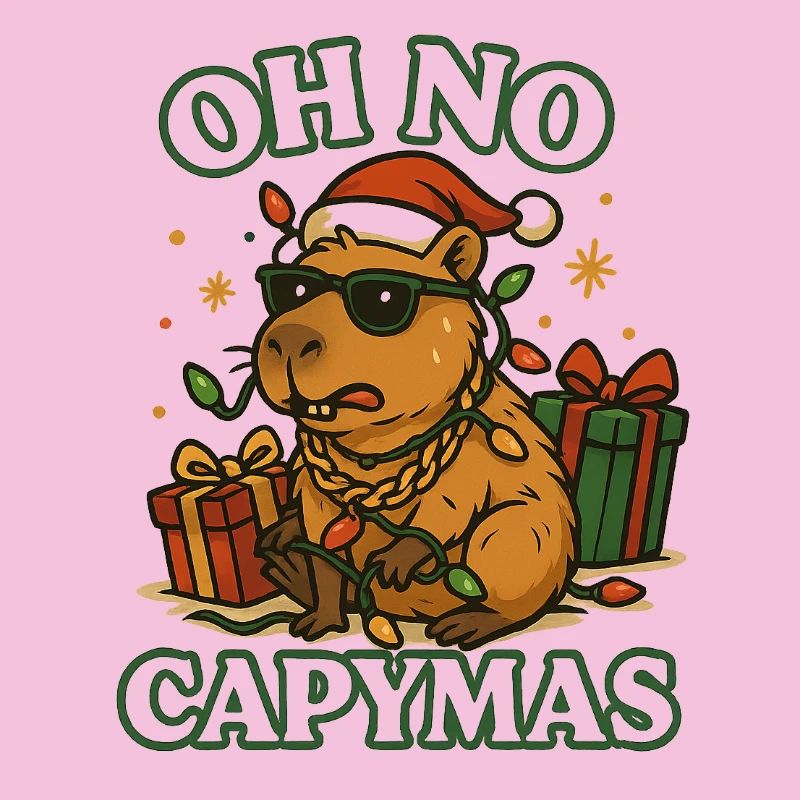 Oh No Capymas – Funny Capybara Xmas