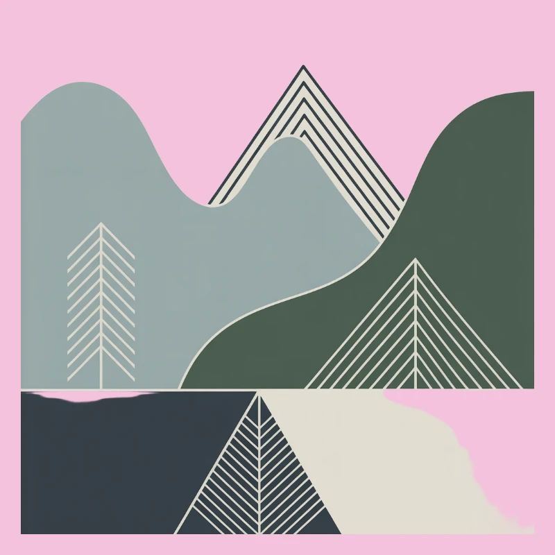 Geometric mountain landscapes