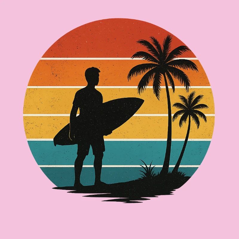 Retro Surfer Silhouette am Strand