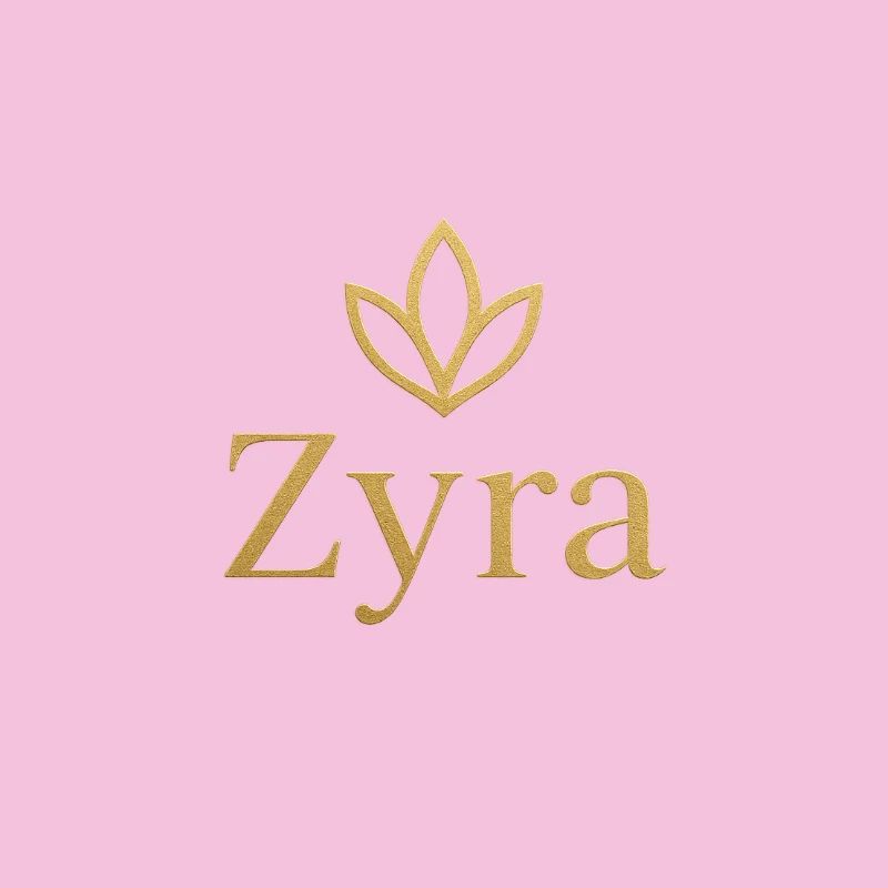 Logo en feuille d’or de Zyra