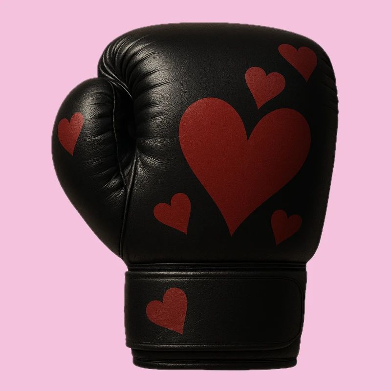 Gant de boxe avec des cœurs
