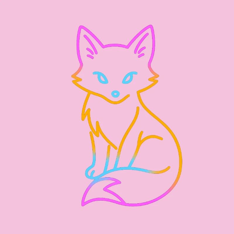 Neonfuchs-Umriss