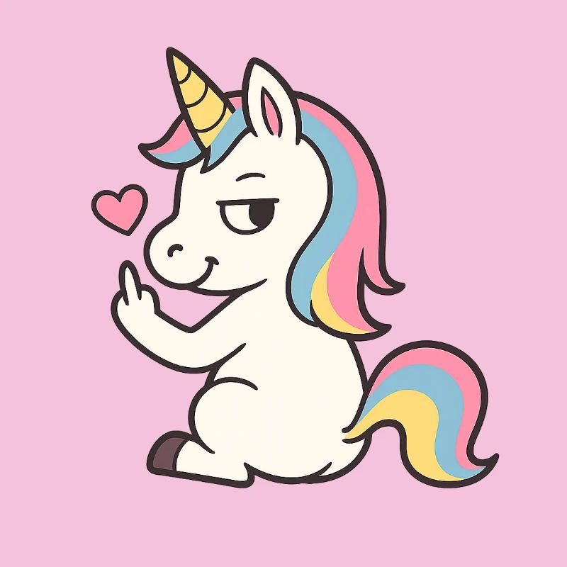 Freches Einhorn mit Herz – Süßes Unicorn Statement