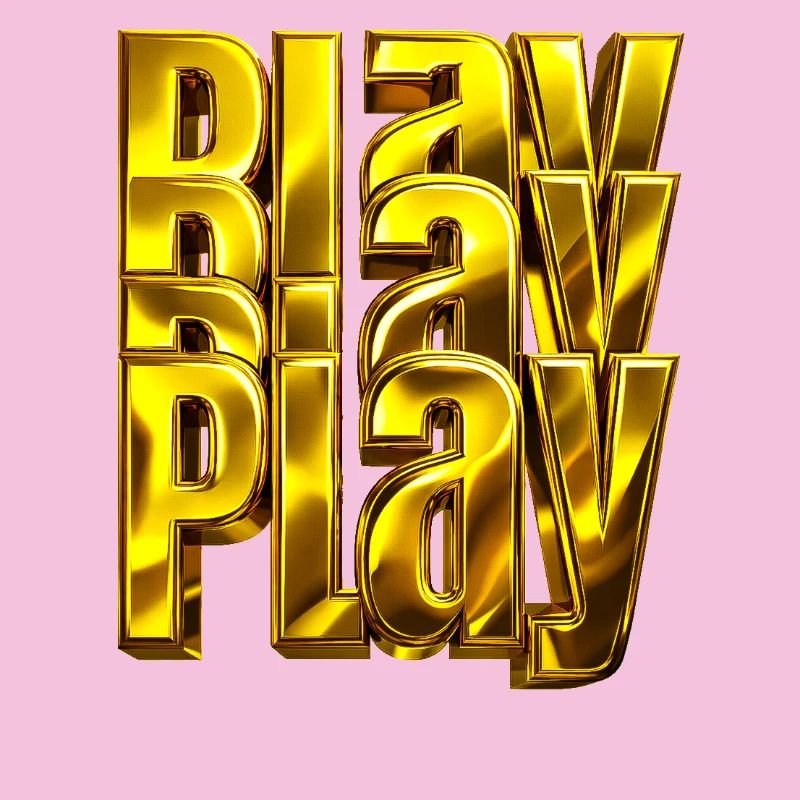 Typographie 3D dorée Blay Play