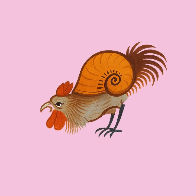 Coq médiéval – Créature stylisée