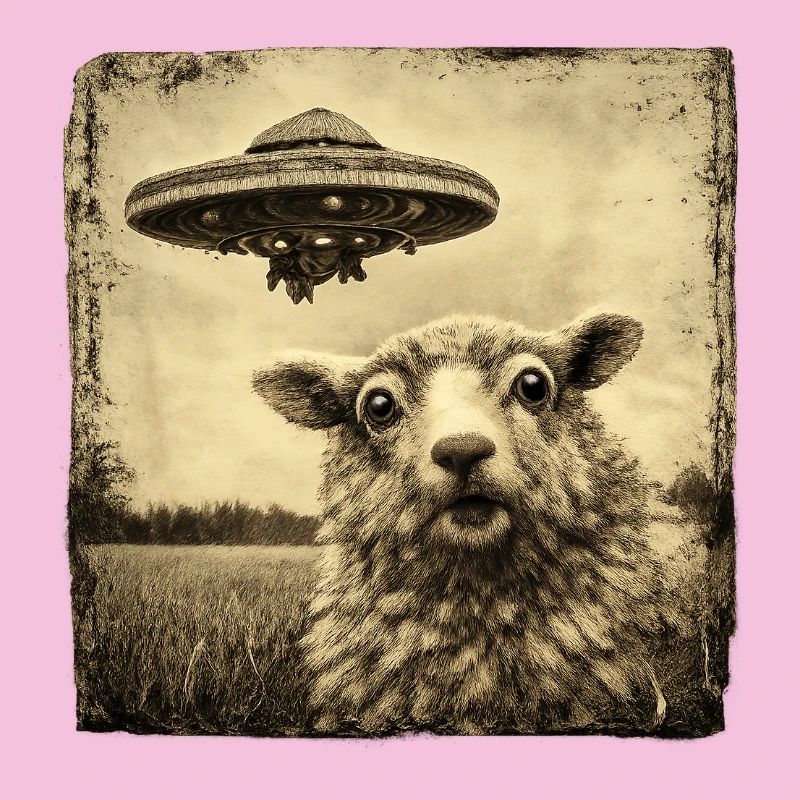UFO Besuch auf der Weide
