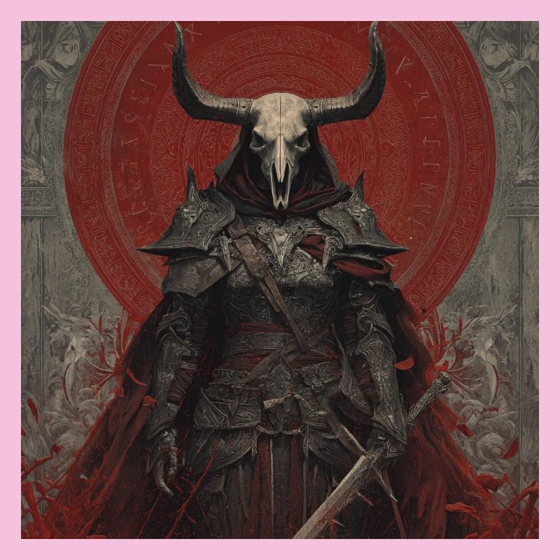 Dämonenkrieger mit Schädelhelm