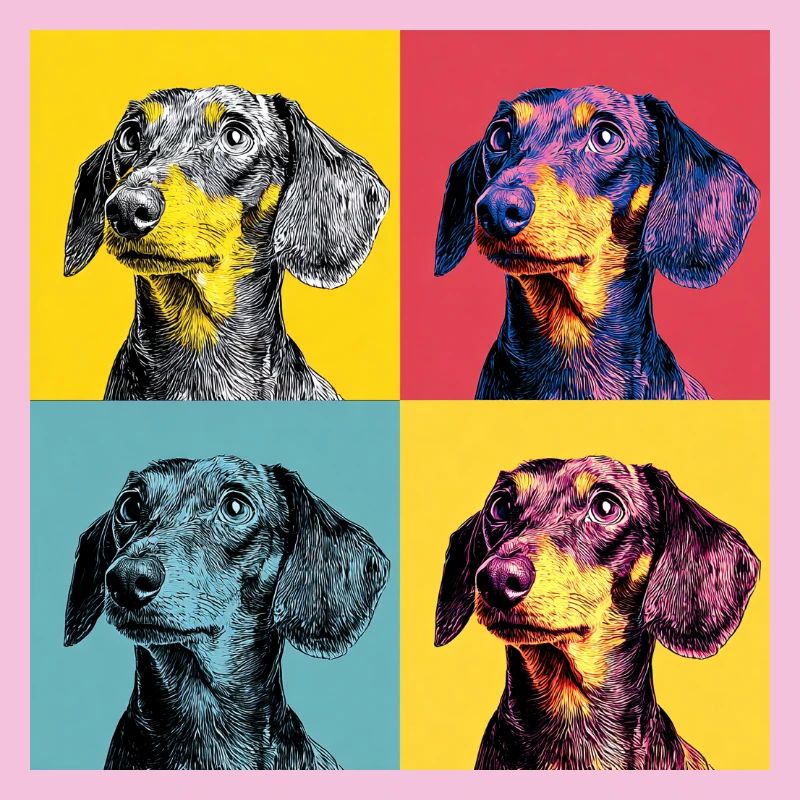 Quad Pop Art Teckel