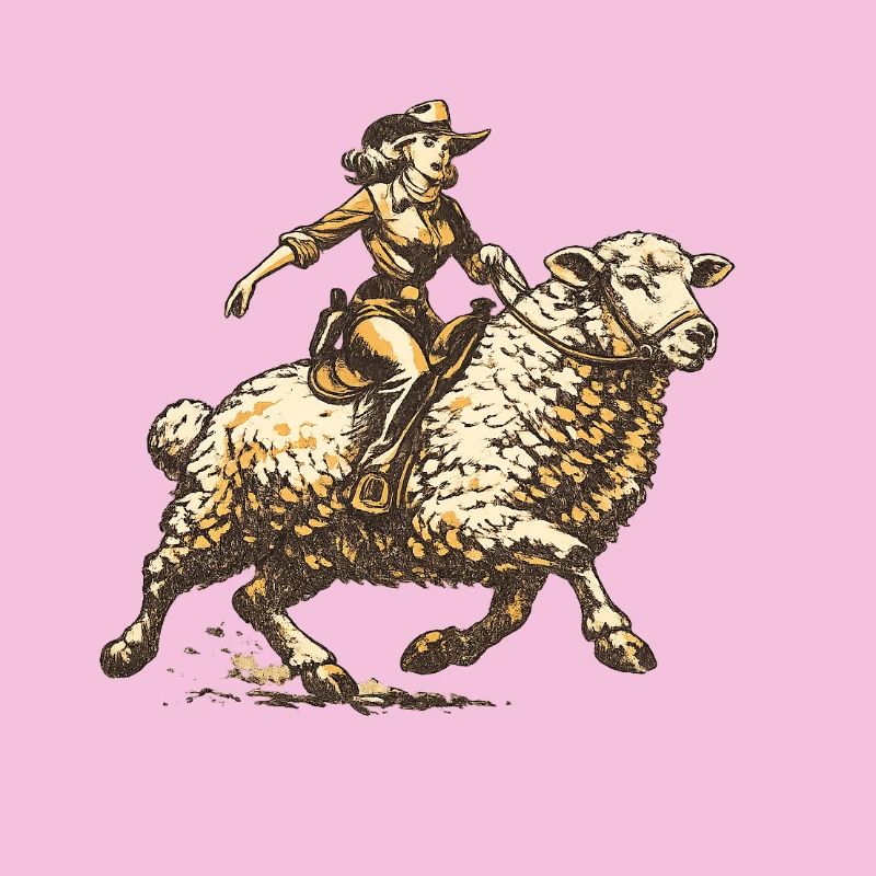 Western Reiter auf Schaf