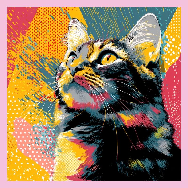 Portrait vif du chat pop