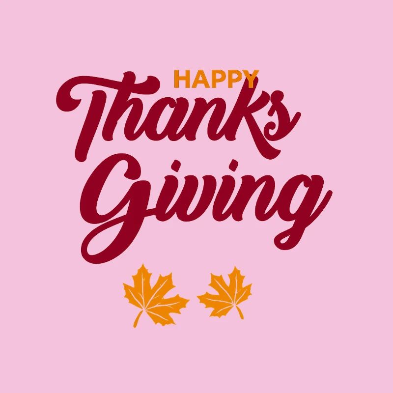 Happy Thanksgiving Script with Leaves
