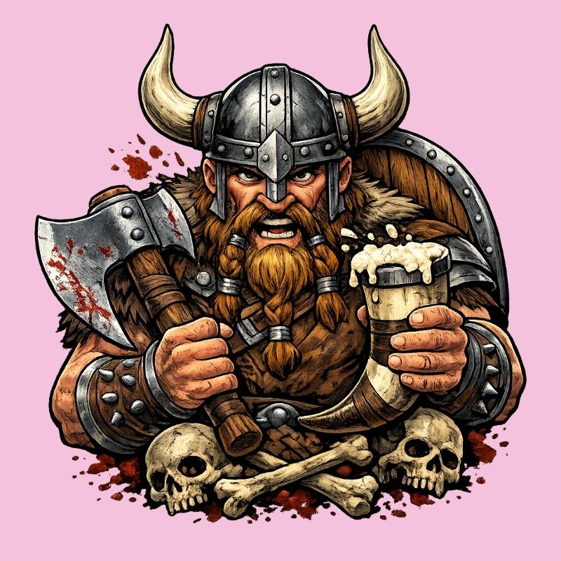 Combattant viking avec une chope de bière