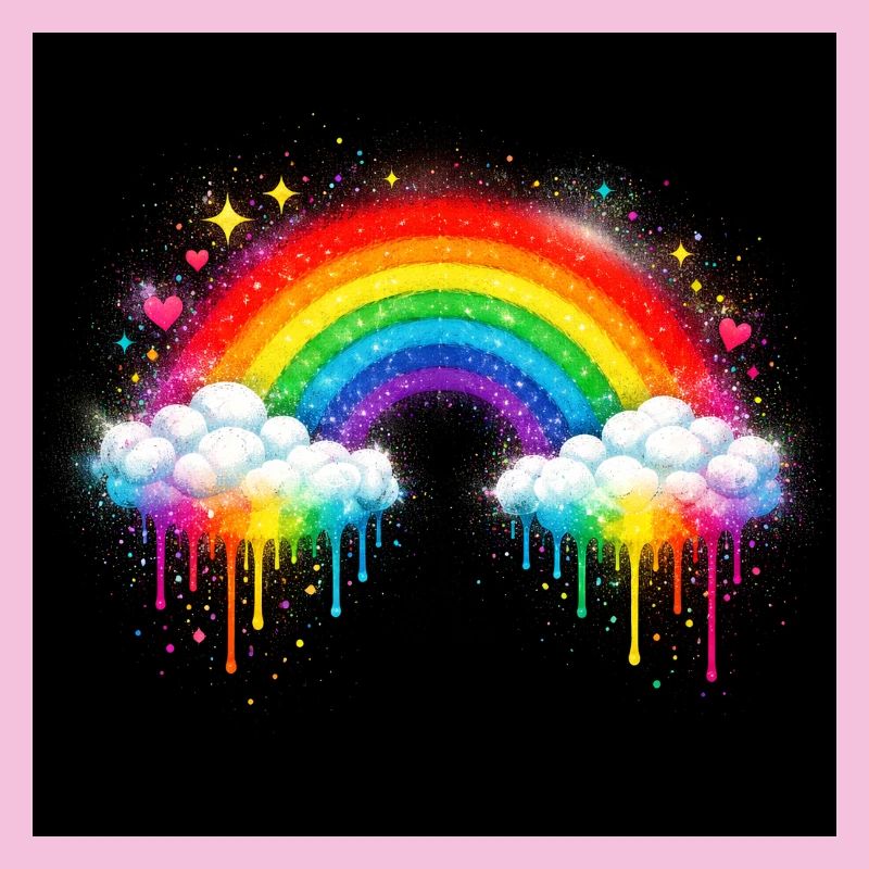 Chute de graffiti de nuages arc-en-ciel