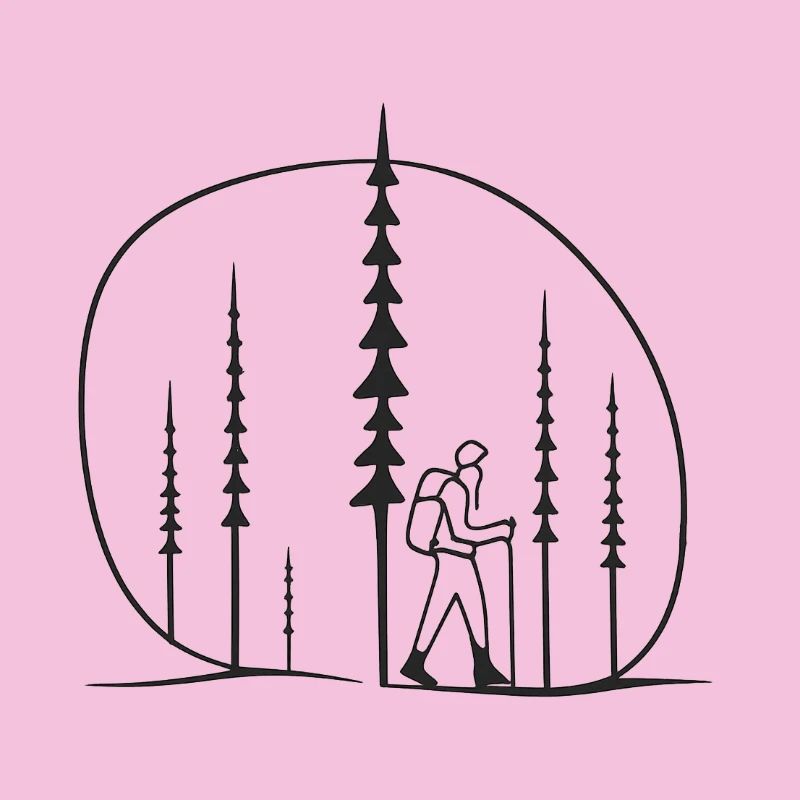 Waldwanderer Silhouette geschenkidee freunde 