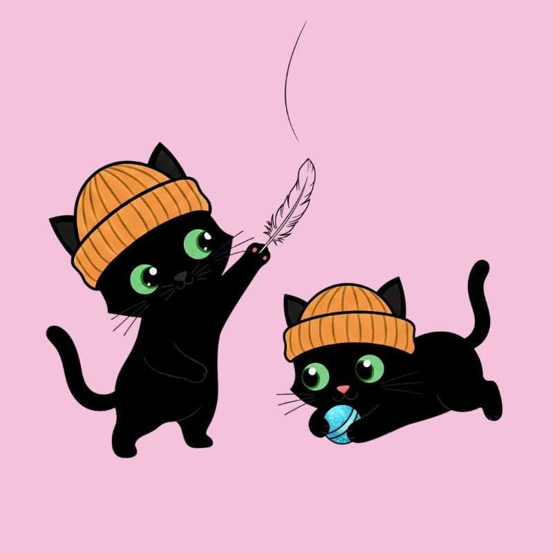 Two cute kittens playing. Unique.