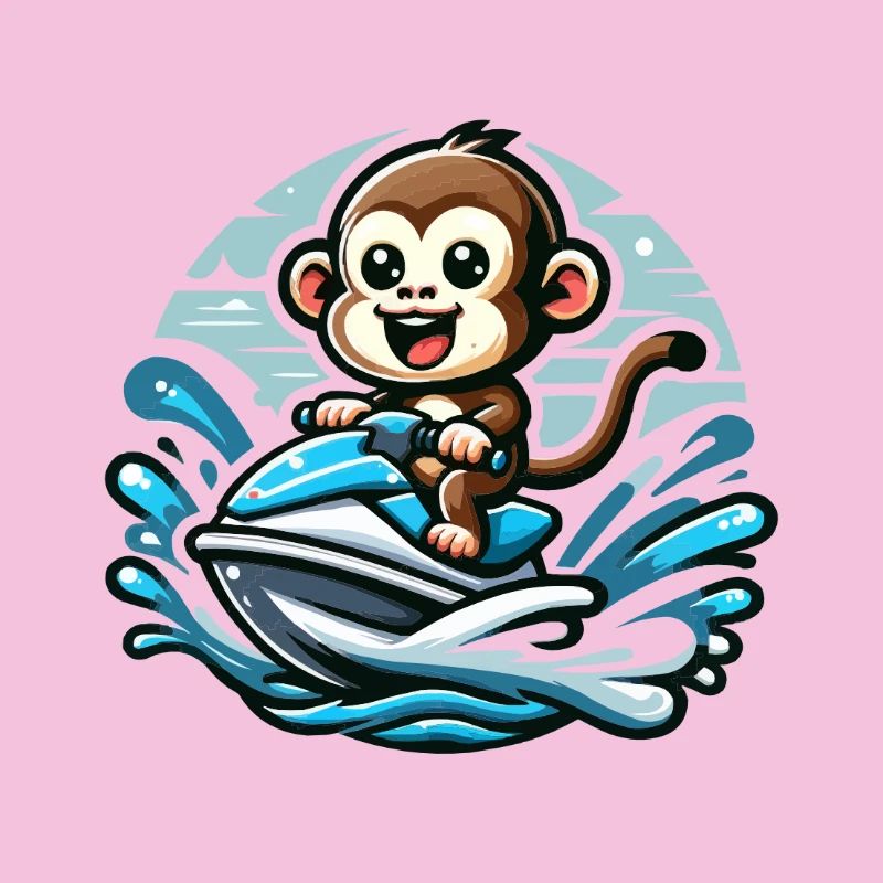 Affe auf Jetski Abenteuer