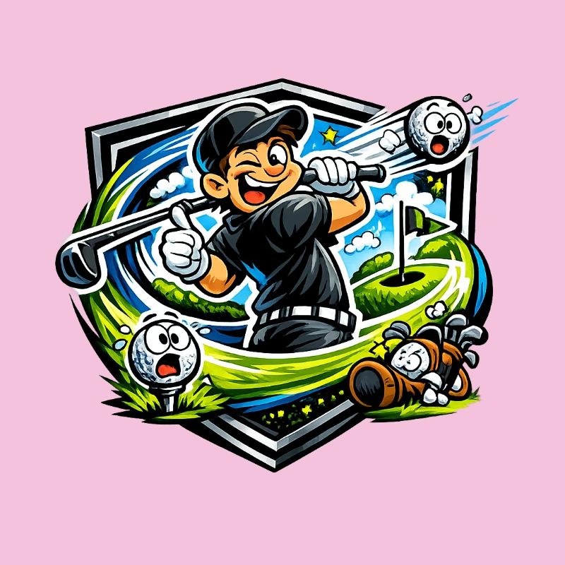 Golfer mit Happy Swing