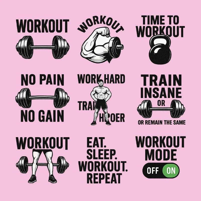 Power Gym Black Patterns Workout