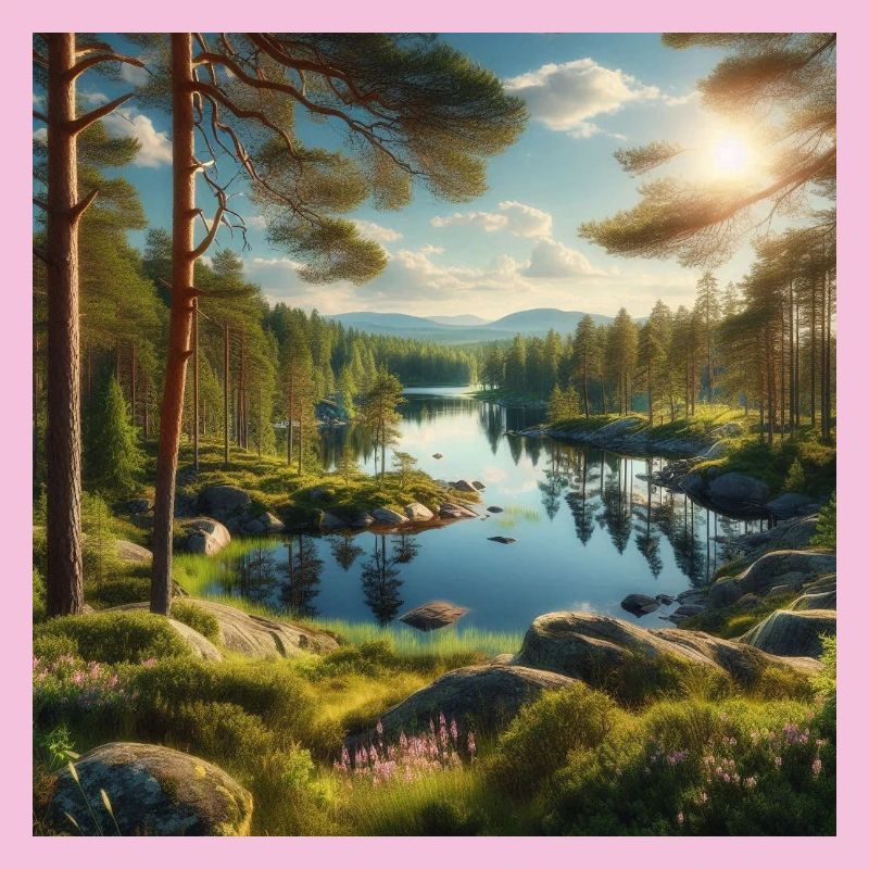 Waldsee in der Abendsonne