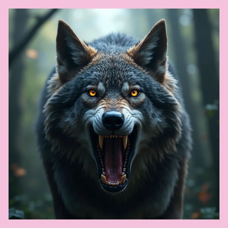 Aggressiver Wolf