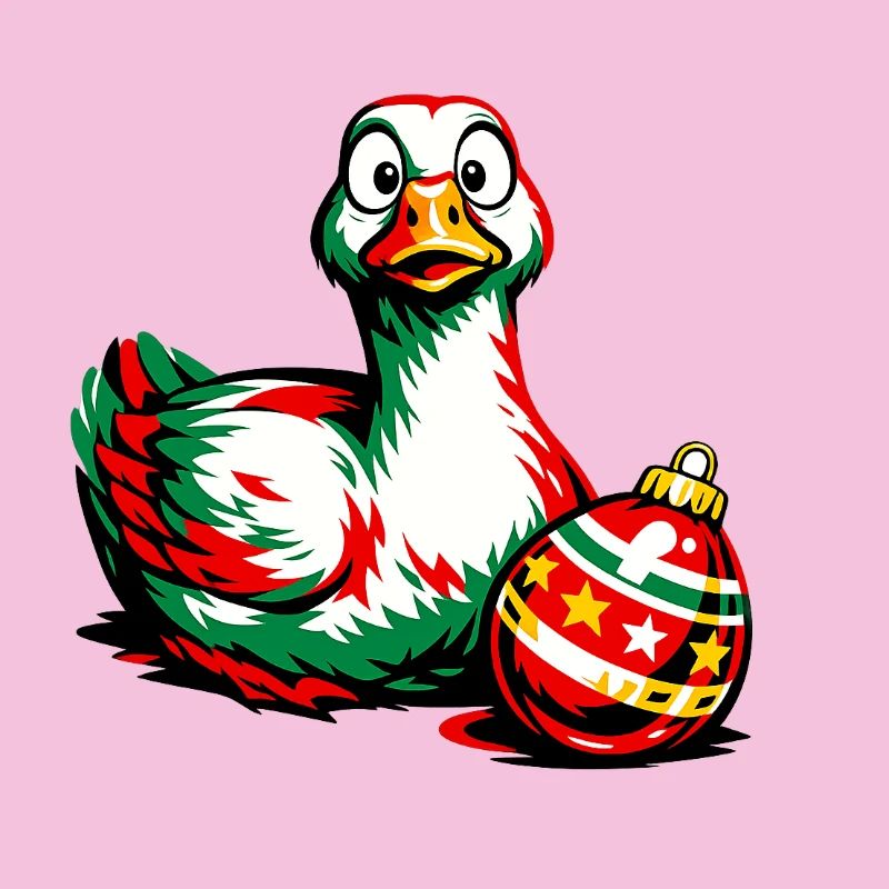 Goose with Christmas Ball - Egg . 2 . AI generated