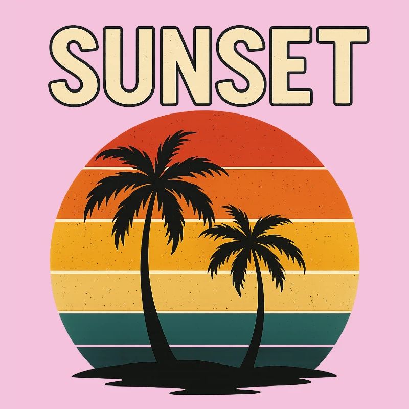 Sunset Palm Retro Glow
