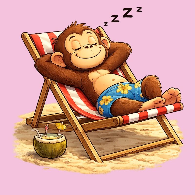 Tropical Nightcap Monkey on the Beach