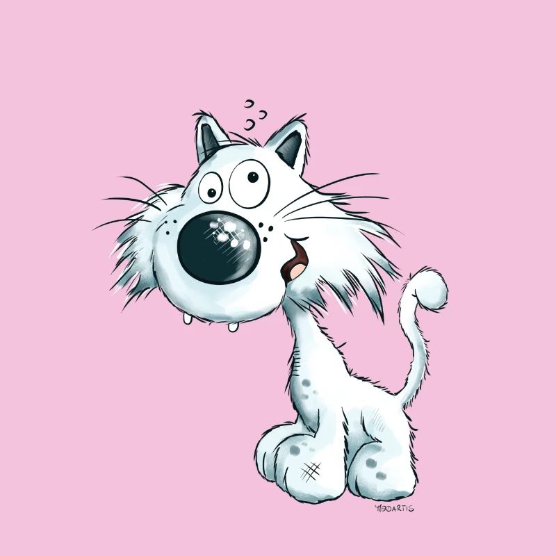 Funny white Cat