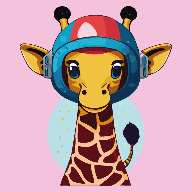 Space Giraffe with Helmet