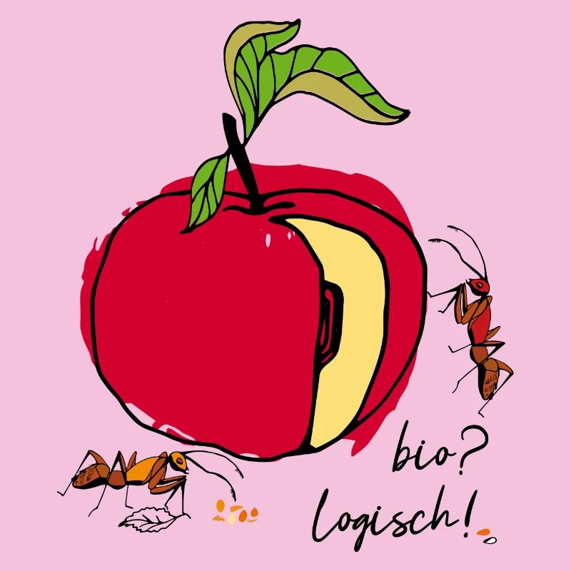 Bio, Apfel mit Ameisen