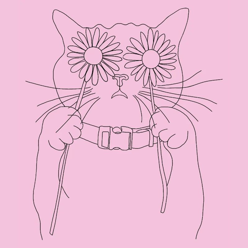 Katze mit Gänseblümchen