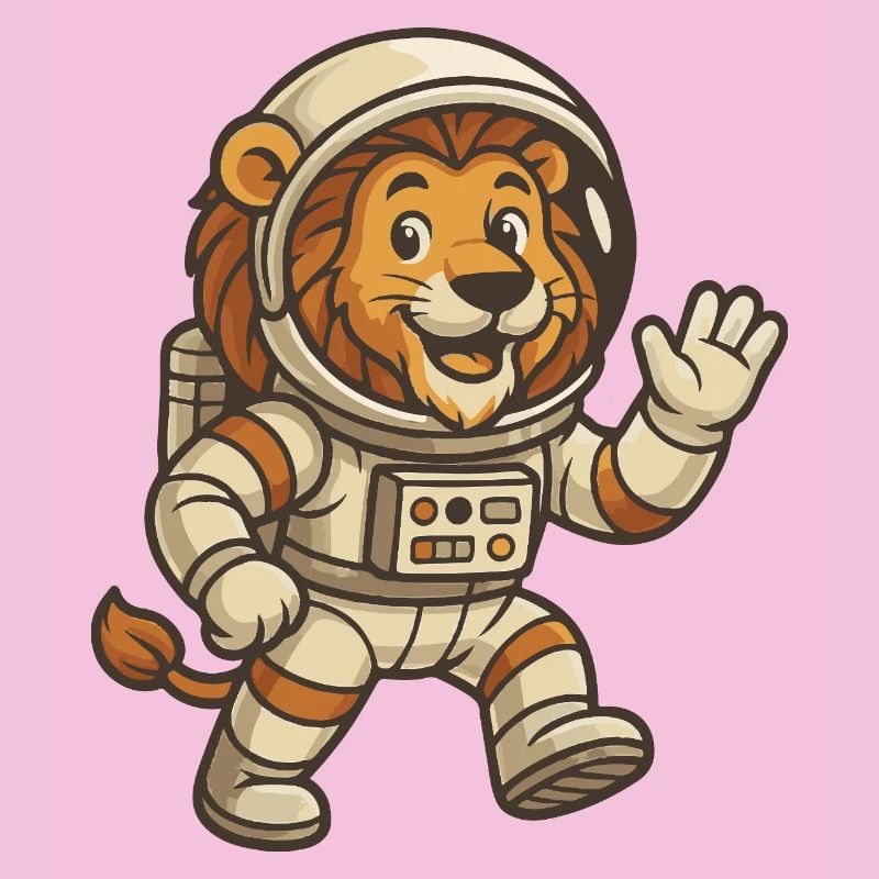 Lion astronaute dans l’espace
