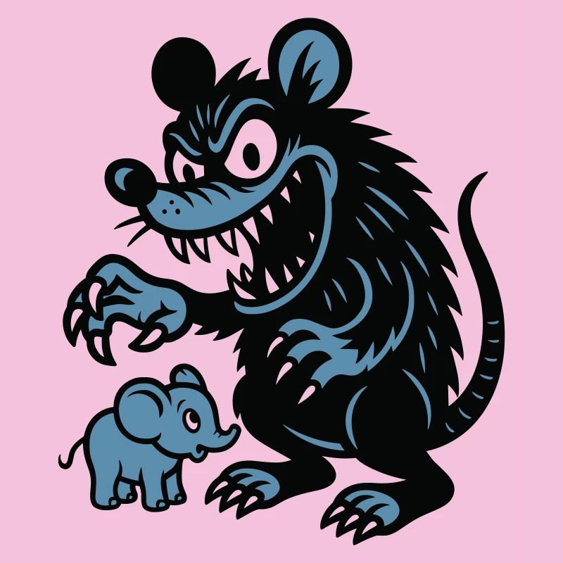 Rat géant et petit éléphant