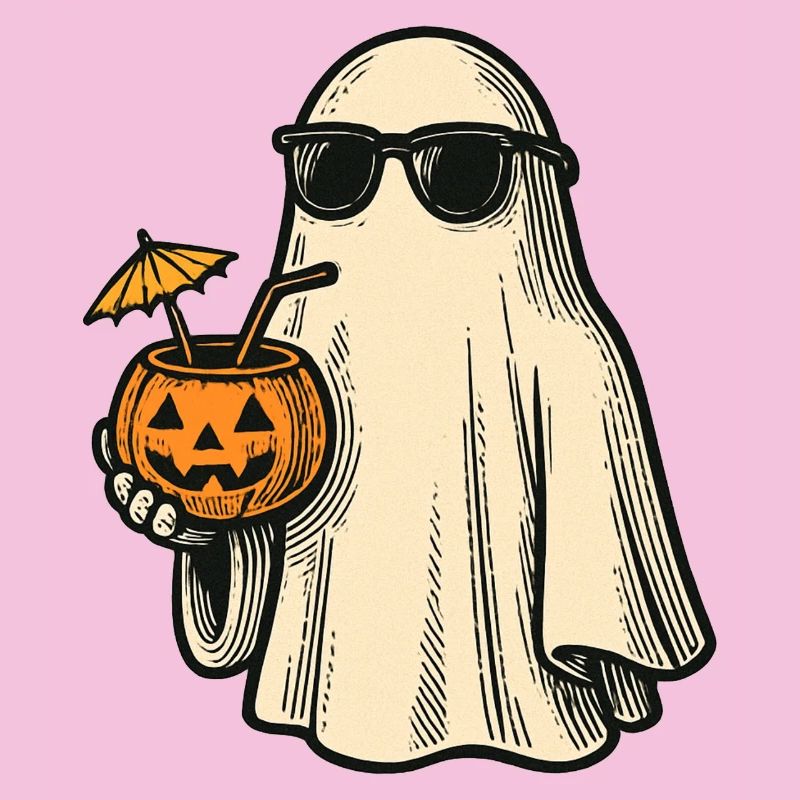 Cooles Halloweengespenst mit Cocktail